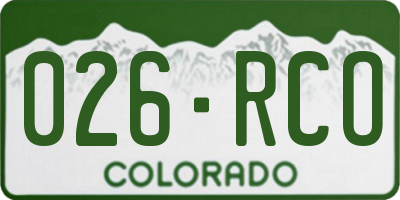 CO license plate 026RCO
