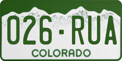 CO license plate 026RUA