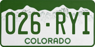 CO license plate 026RYI
