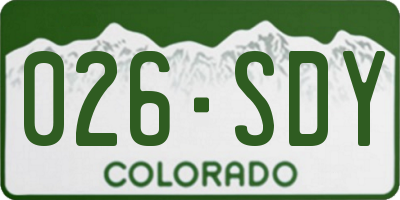 CO license plate 026SDY