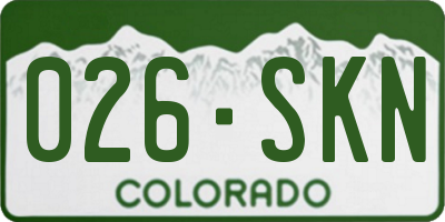 CO license plate 026SKN