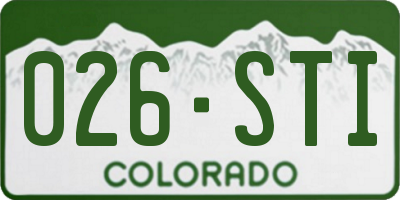 CO license plate 026STI