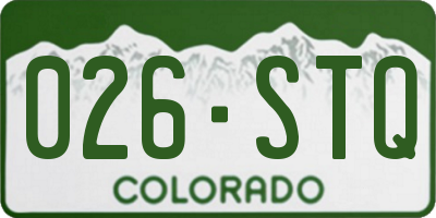 CO license plate 026STQ