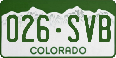 CO license plate 026SVB