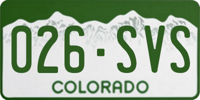 CO license plate 026SVS