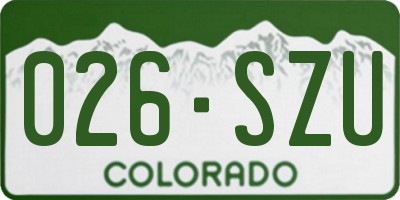 CO license plate 026SZU