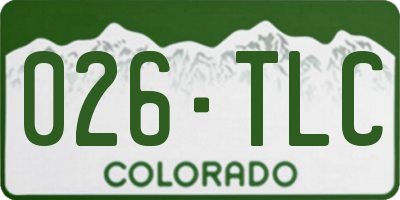 CO license plate 026TLC