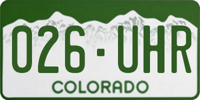 CO license plate 026UHR