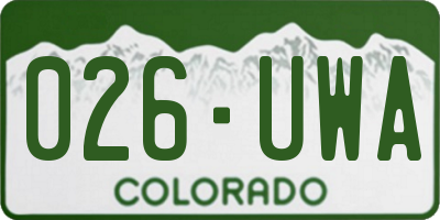 CO license plate 026UWA