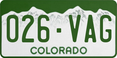 CO license plate 026VAG