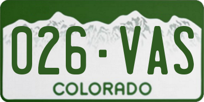 CO license plate 026VAS