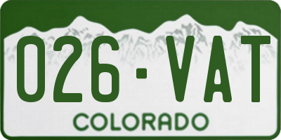 CO license plate 026VAT