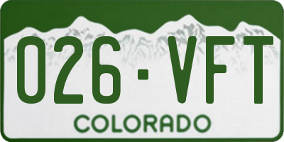 CO license plate 026VFT