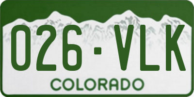 CO license plate 026VLK