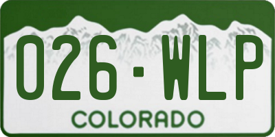 CO license plate 026WLP