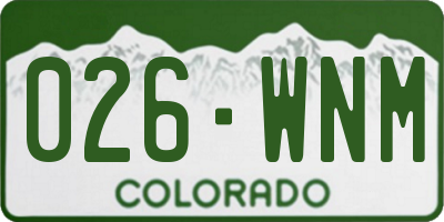 CO license plate 026WNM