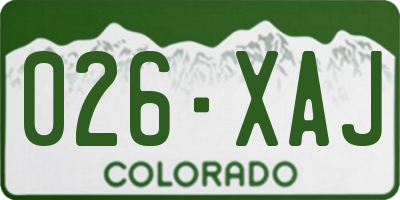 CO license plate 026XAJ