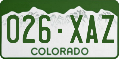 CO license plate 026XAZ