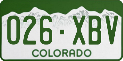 CO license plate 026XBV