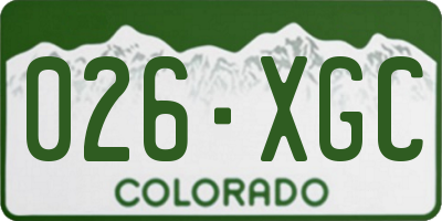 CO license plate 026XGC