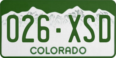 CO license plate 026XSD