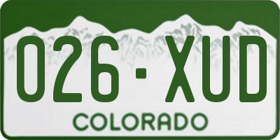 CO license plate 026XUD