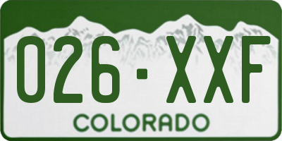 CO license plate 026XXF
