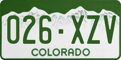 CO license plate 026XZV