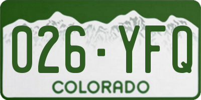 CO license plate 026YFQ