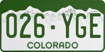 CO license plate 026YGE