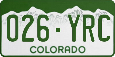 CO license plate 026YRC