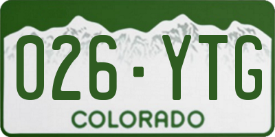 CO license plate 026YTG
