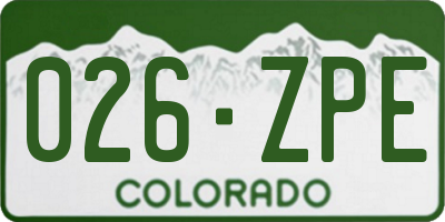 CO license plate 026ZPE