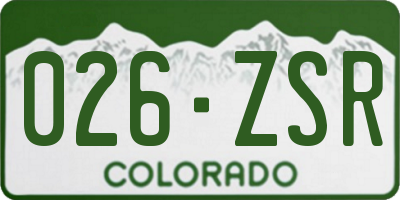CO license plate 026ZSR
