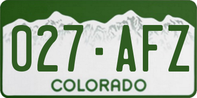 CO license plate 027AFZ