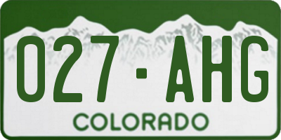 CO license plate 027AHG