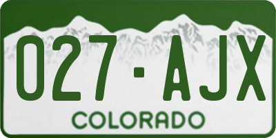 CO license plate 027AJX