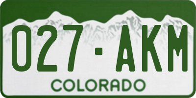 CO license plate 027AKM