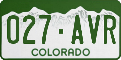 CO license plate 027AVR