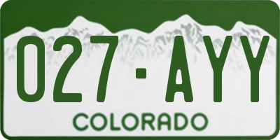 CO license plate 027AYY