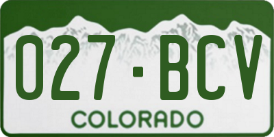 CO license plate 027BCV