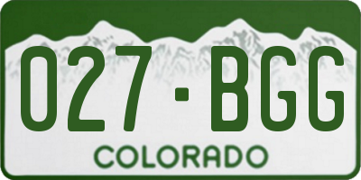 CO license plate 027BGG