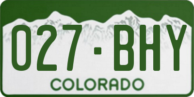 CO license plate 027BHY