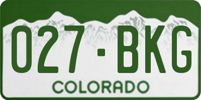 CO license plate 027BKG