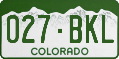 CO license plate 027BKL