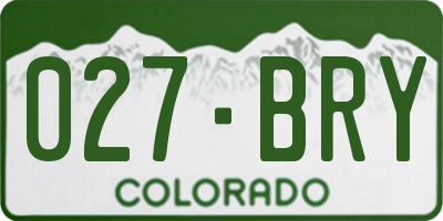 CO license plate 027BRY