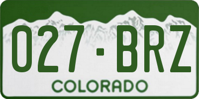 CO license plate 027BRZ