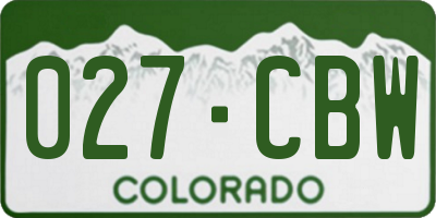 CO license plate 027CBW