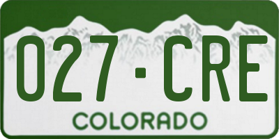 CO license plate 027CRE