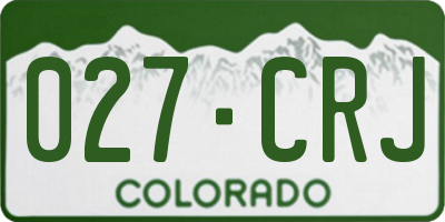 CO license plate 027CRJ